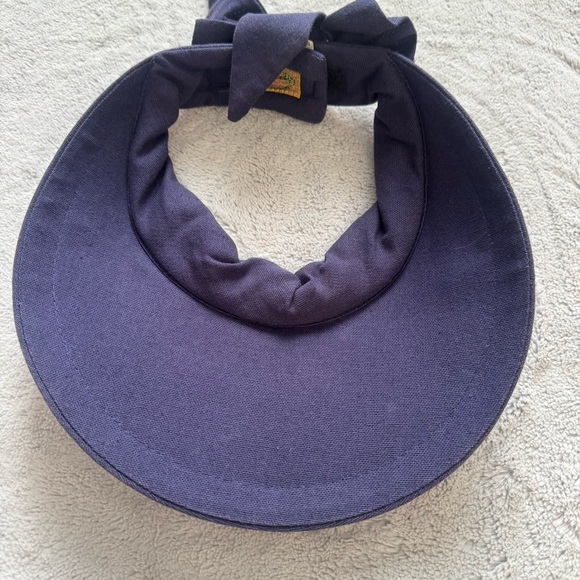 Scala Collezione Cotton Adjustable Sun Visor Hat Wide Brim Blue One Size - Picture 8 of 10